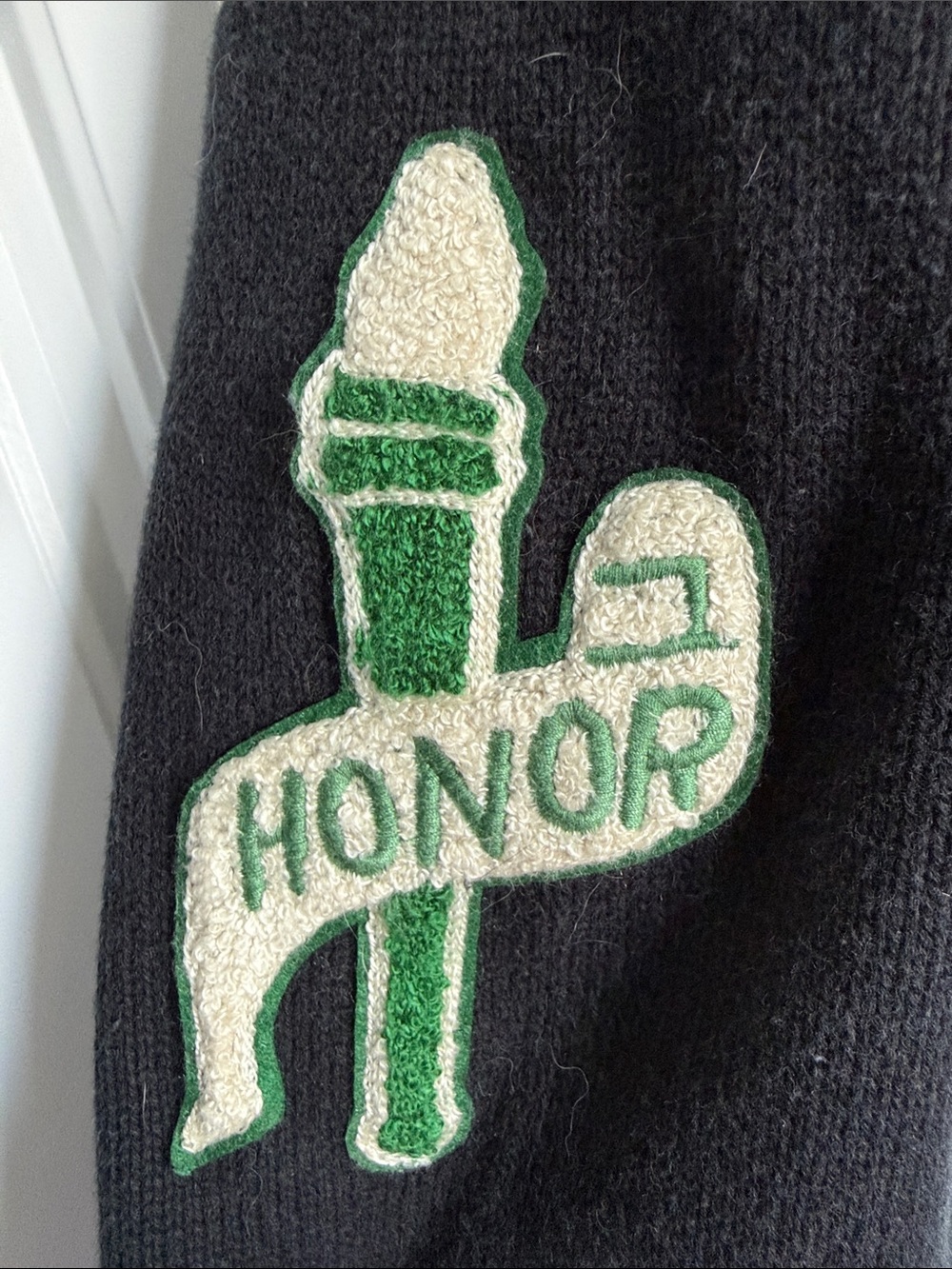 Found Varsity Cardigan with embroidery patches XL EUC - Picture 7 of 10